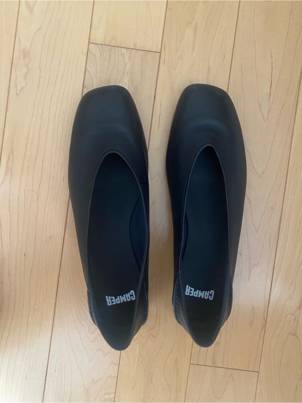 Camper Black Women's Square-Toe Slip-Ons